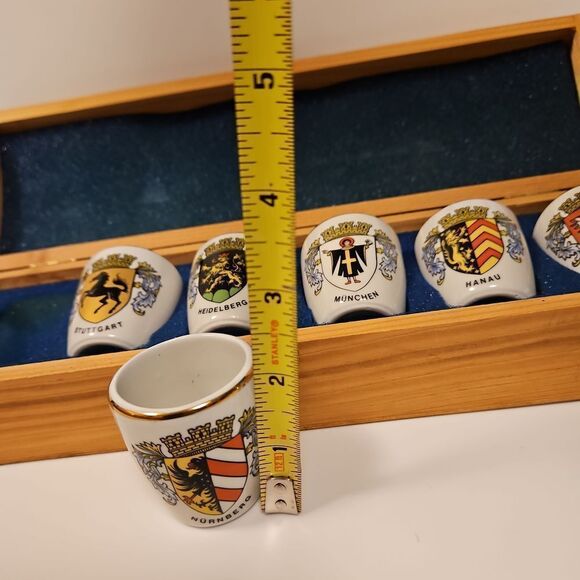 Antique Collectible German Shot Glasses with strage box, Rare Find - Picture 5 of 11